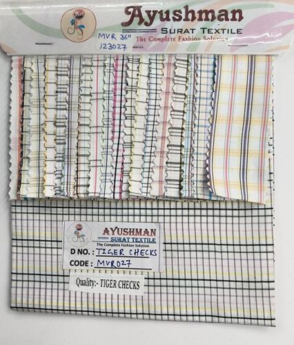 Cotton Tiger Checks Shirting Fabric