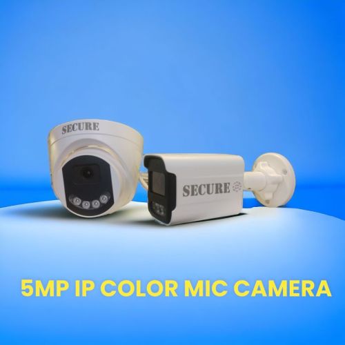 Secure 5mp IP Color Camera, For Office Security, Home Security, College, Bank, Feature : Waterproof