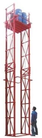 Red Double Mast Hydraulic Goods Lift, Voltage : 220V