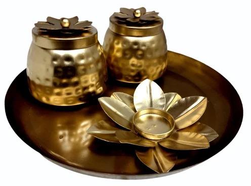 Metal Boxes With Flower And Tray