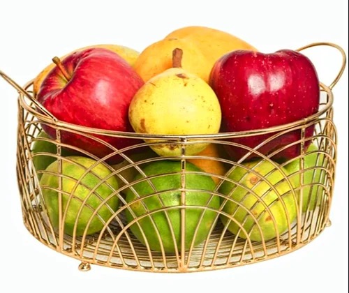 AR Industries Metal Fruit Basket, Shape : Round