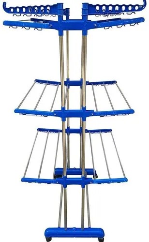 AR Industries 2 Kg Stainless Steel Clothes Stand, Color : Blue, Silver