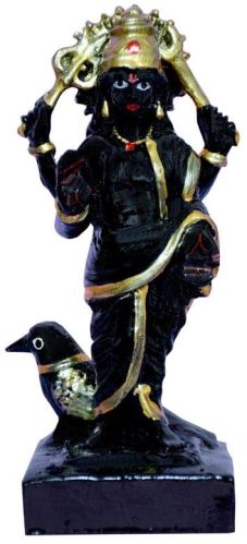 Polished Shani Dev Marble Statue