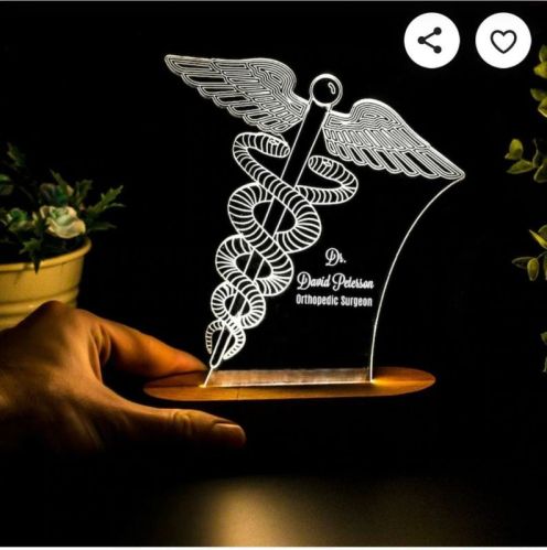 LED 3d Illusion Lamp, Base Material : Wood