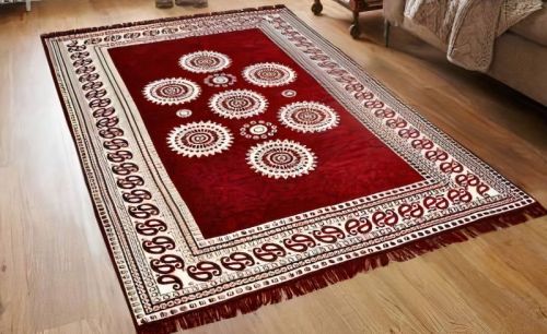 Multicolor Printed Smooth Handloom Carpet, For Home, Office, Hotel, Packaging Type : Roll