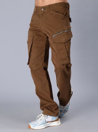 Plain cargo pants, Color : Brown Formal Wear, Length : Full Length