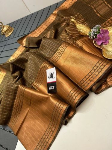 Sandeep Textiles Tussar Ghicha Silk Saree, Saree Length : 6.3 M (with Blouse Piece)