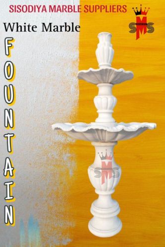 Rajnagar Non Printed Polished White Marble Fountains, For Garden, Size : 6 Feet HIGHT