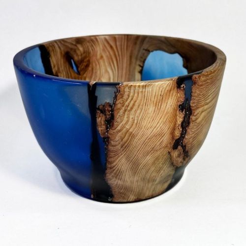 Light Blue A.s International Round Plain Wooden Resin Fruit Bowl, For Dining, Size : 4 Inches