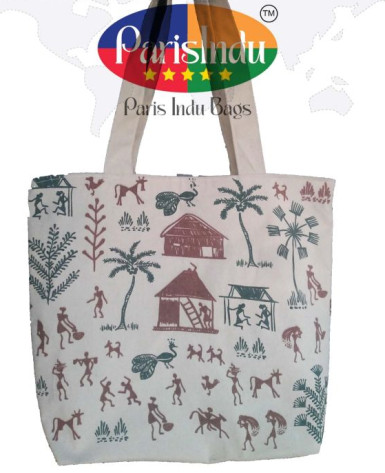 Parisindu Printed Canvas Beach Bag, Gender : Ladies