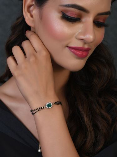 SH27-KV-BR-3255 Green Gold Plated Bracelet, Style : Antique