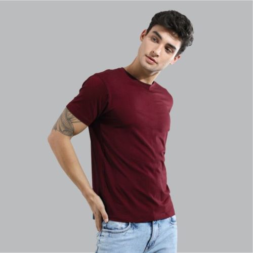 Half Sleeves Plain Cotton Mens Round Neck T-Shirt, Size : XL, XXL, XXXL