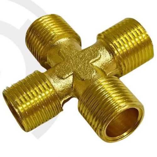 Parmanand Industries Polishes Brass Four Way Connector, Feature : Proper Working, Superior Finish