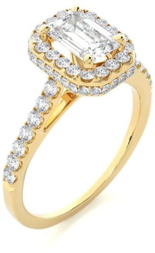 HighCarat Diamond All Emerald Cut Engagement Rings, Gender : Female