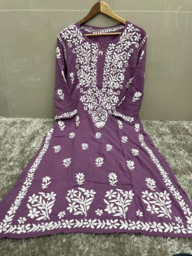 Cotton Chikan Kurtis, Age Group : Kids, Adults