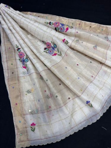 Chanderi Parsi Work Saree, Occasion : Festive Wear, Party Wear, Wedding Wear