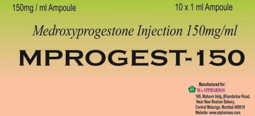 Mprogest-150 Medroxyprogestone Injection, Packaging Type : Ampoule