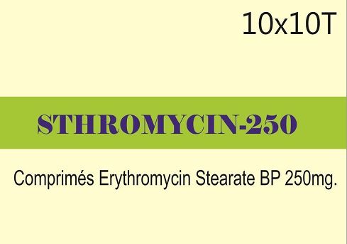 Sthromycin-250 Erythromycin Stearate Tablets, Grade Standard : Medicine Grade