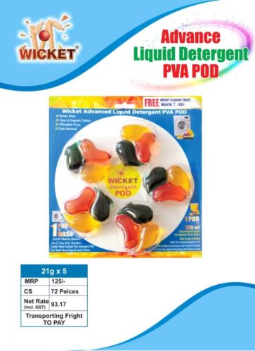 Multicolor Advanced Liquid Detergent PVA Pod, For Cloth Washing, Feature : Remove Hard Stains