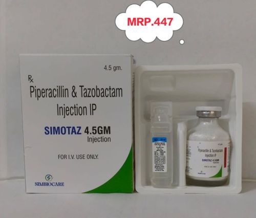 Simotaz 4.5 Gm Piperacillin Tazobactam Injection, Packaging Type : Box