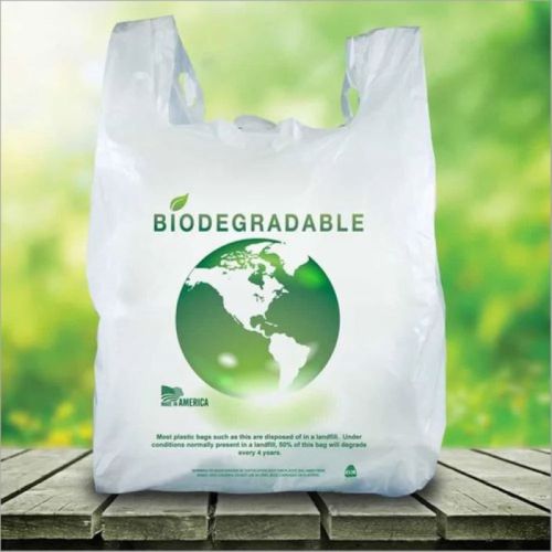 Printed Compostable Biodegradable Plastic Bag, Handle Type : W Cut