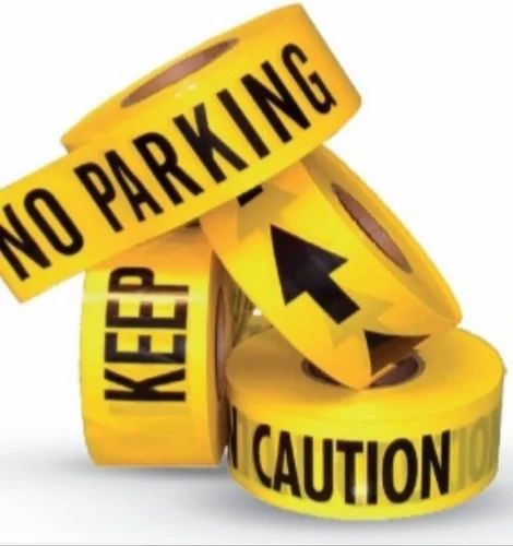 Yellow Compostable Barricade and Warning Tape, Packaging Type : Roll