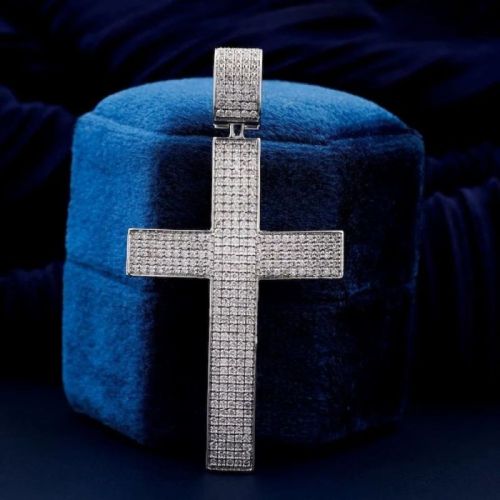 White Gold Diamond Cross Pendant