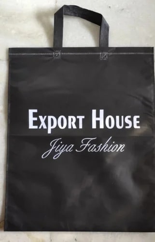 Black Embossed Loop Handle Non Woven Bags, For Shopping, Size : Standard