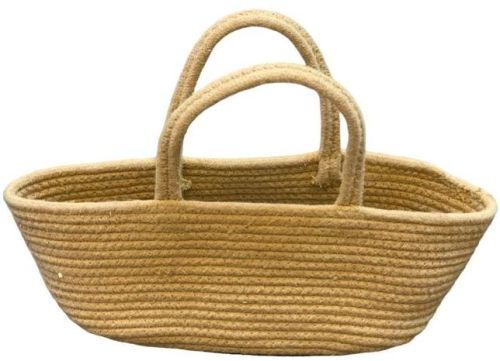 Golden Rectangular Non Polished Straw Basket, For Home