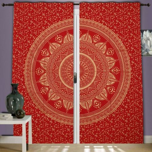 Four Falcon mandala Cotton Curtain, Color : multi-color