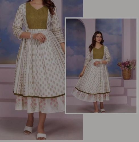 Ladies Regular Wear Anarkali Kurti, Size : All Sizes