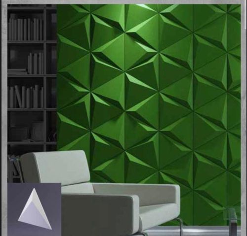 Green Polished 3D Decorative Wall Tile, For Interior, Exterior, Packaging Type : Cardboard Box