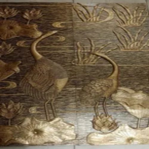 Metal Designer Wall Tile, For Exterior, Interior, Color : Golden