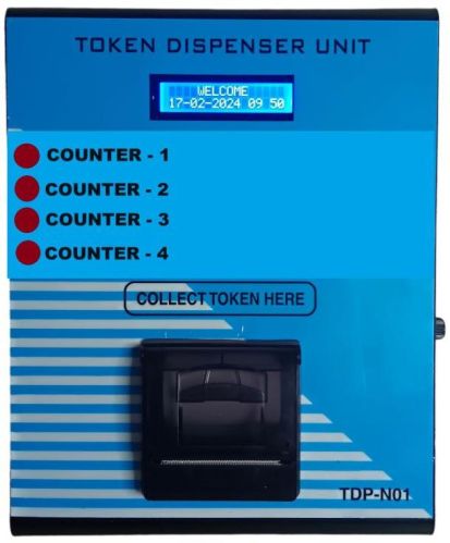 4 Counter Token Dispenser Printer Machine