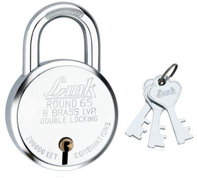 Link 65mm Silver Round Pad Lock For Almirah, Door