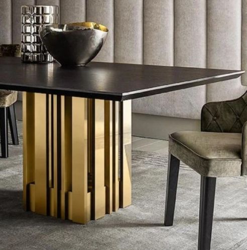 Black Marble Top Dinning Table, Feature : Water Proof, Washable, Unique Design, Stain Resistance, Shiny Looks