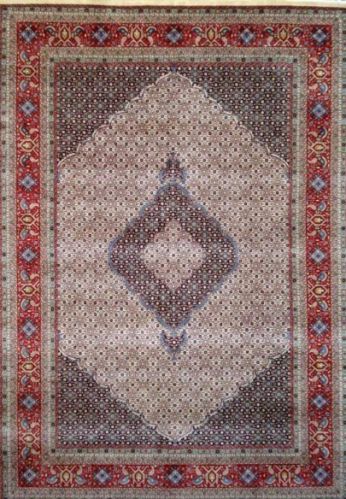 Smooth Floral Creamy Red Wool Carpet, For Home, Office, Hotel, Size : 14/14