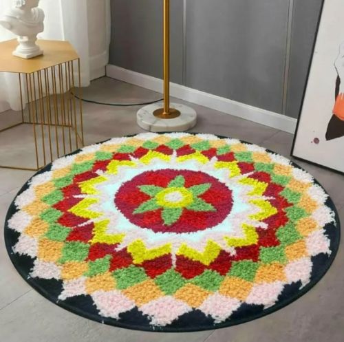 Decorate With Rangoli Entrance Rugs, For Hotel, Home, Bathroom, Size : 60 X 60 Cms