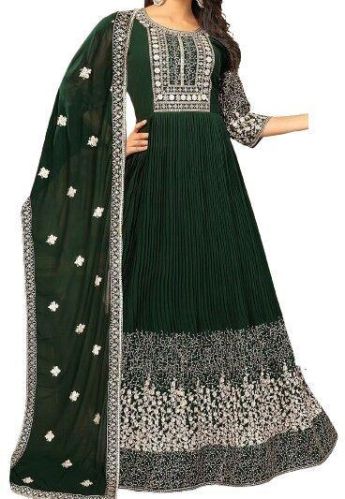 Net Designer Anarkali Salwar Suit, Feature : Stone Work, Stitched