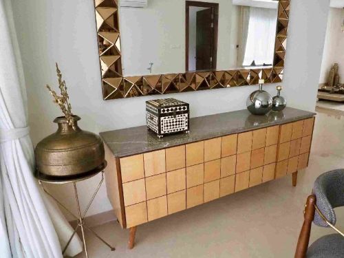 Polished Wood Modern Console Tables, For Study Room, School, Office, Home