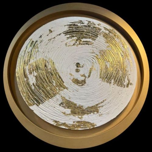 Multi Color Round Acrylic Canvas Lunar Echo Paintings, For Wall Decoration, Size : 14 Inch