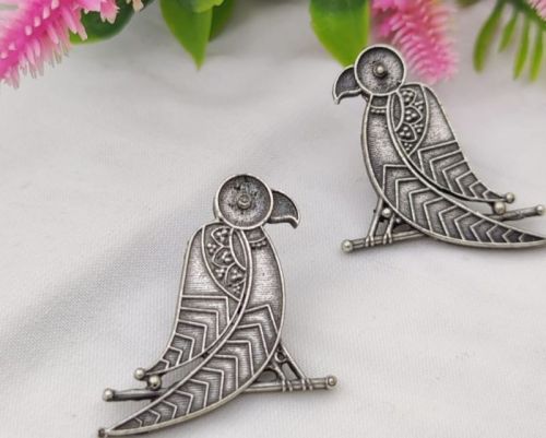 Designer Oxidized Silver Earrings, Packaging Type : Plastic Box