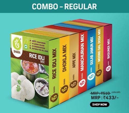 Shara Regular Instant Mix Combo, For Human Consumption, Purity : 100%