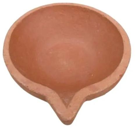 Brown Plain Clay Diya, For Decoration, Style : Dried