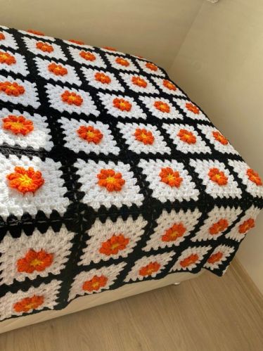 Multicolour Embroidered Cotton Macrame Throw, For Sofa Use, Size : Standard