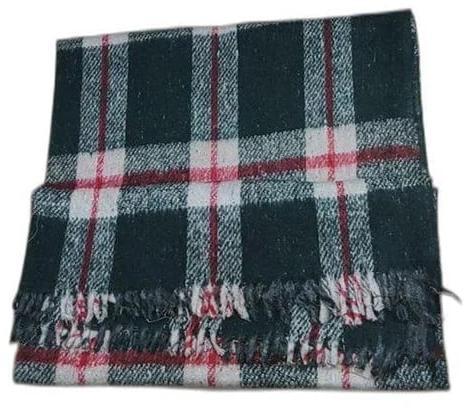 Multi Color 2400 Gm Checked Milled Handloom Woolen Blanket, For Home, Travel, Hotel, Size : 60 X 90 Inch