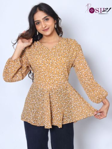 Printed Georgette Western Ladies Tops, Size : M-L-XL-XXL
