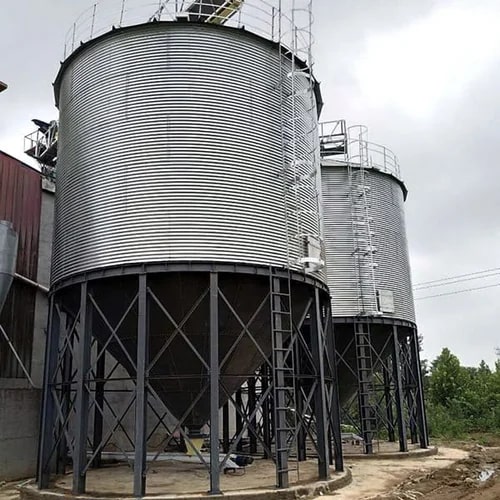 1000-2000kg Polished Barley Storage Silo, Color : Grey