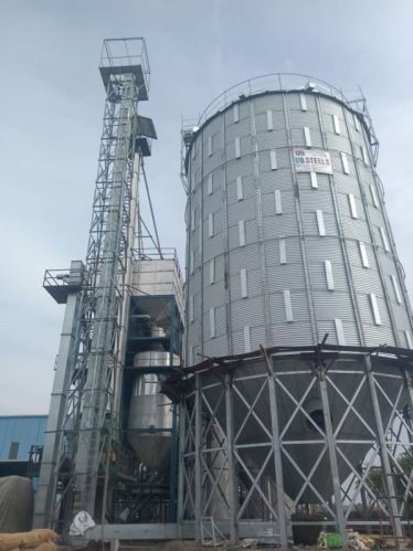 Grey 1000-2000kg Polished Maize Storage Silo