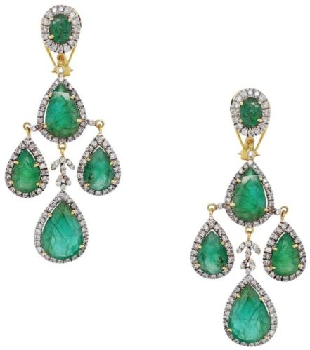 Emerald Earrings, Packaging Type : Fabric Bag